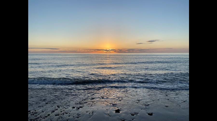 Sunset at Penbryn National Trust Beach ...