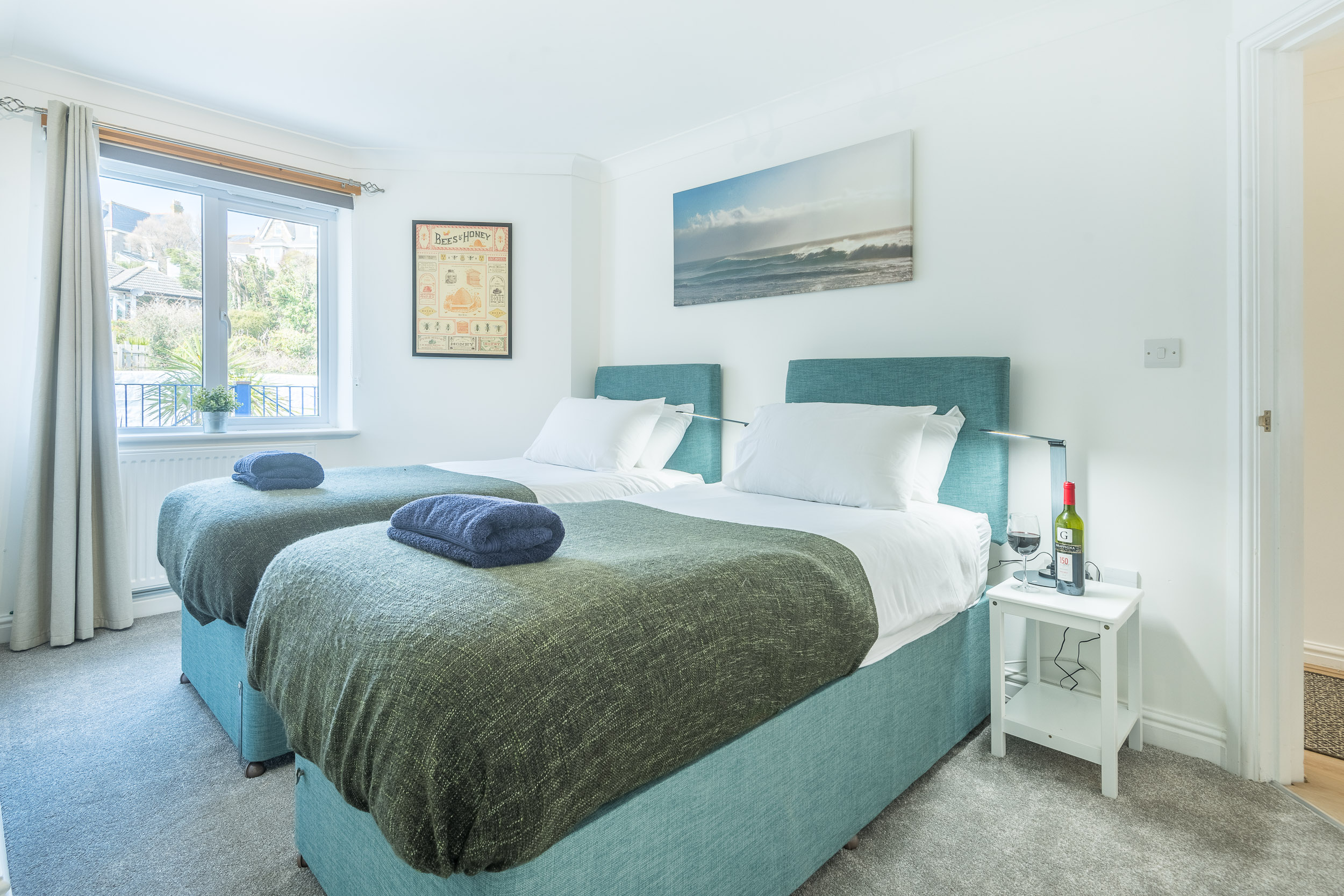 Choice of super king bed or twin beds for the second bedroom