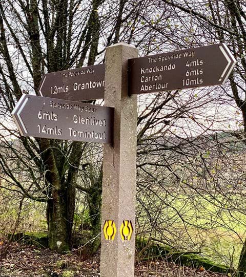 Speyside Way signage - just along from Ballin Dhu