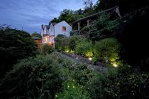 Lower garden at dusk