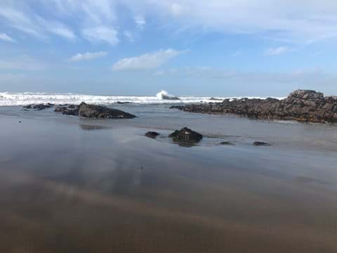 Widemouth bay, beautifully sandy, with rock pools, surfing or paddle boarding lessons and great cafes. 