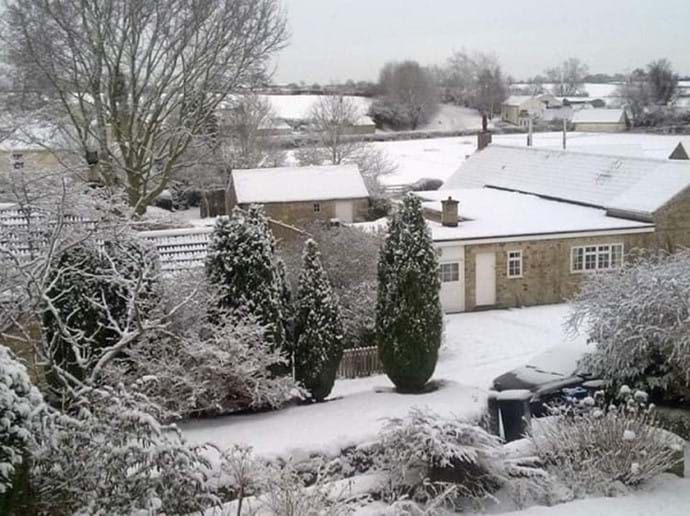 Lovely view of a snowy Moulton village