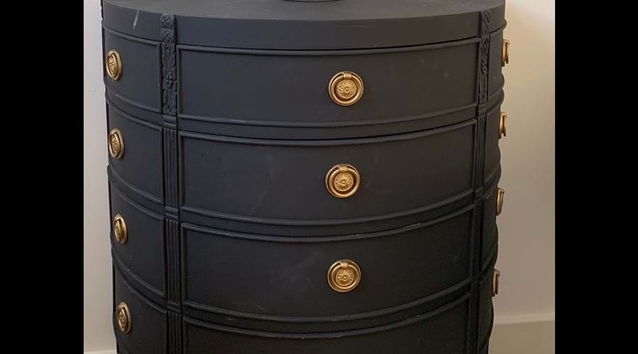 Gorgeous handpainted furniture pieces in the lounge