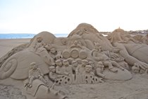 Sand sculpture on the beach at St Georges de Didonne