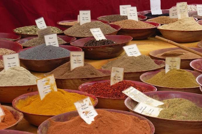 Wonderful spices to suit every culinary taste at a nearby market
