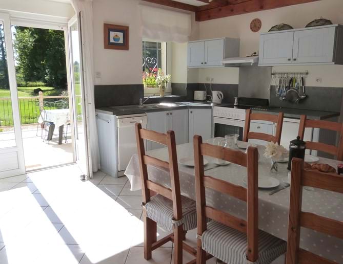 Light, airy, spacious well equipped kitchen at the heart of the Mill House