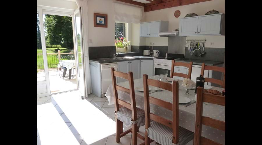 Light, airy, spacious well equipped kitchen at the heart of the Mill House