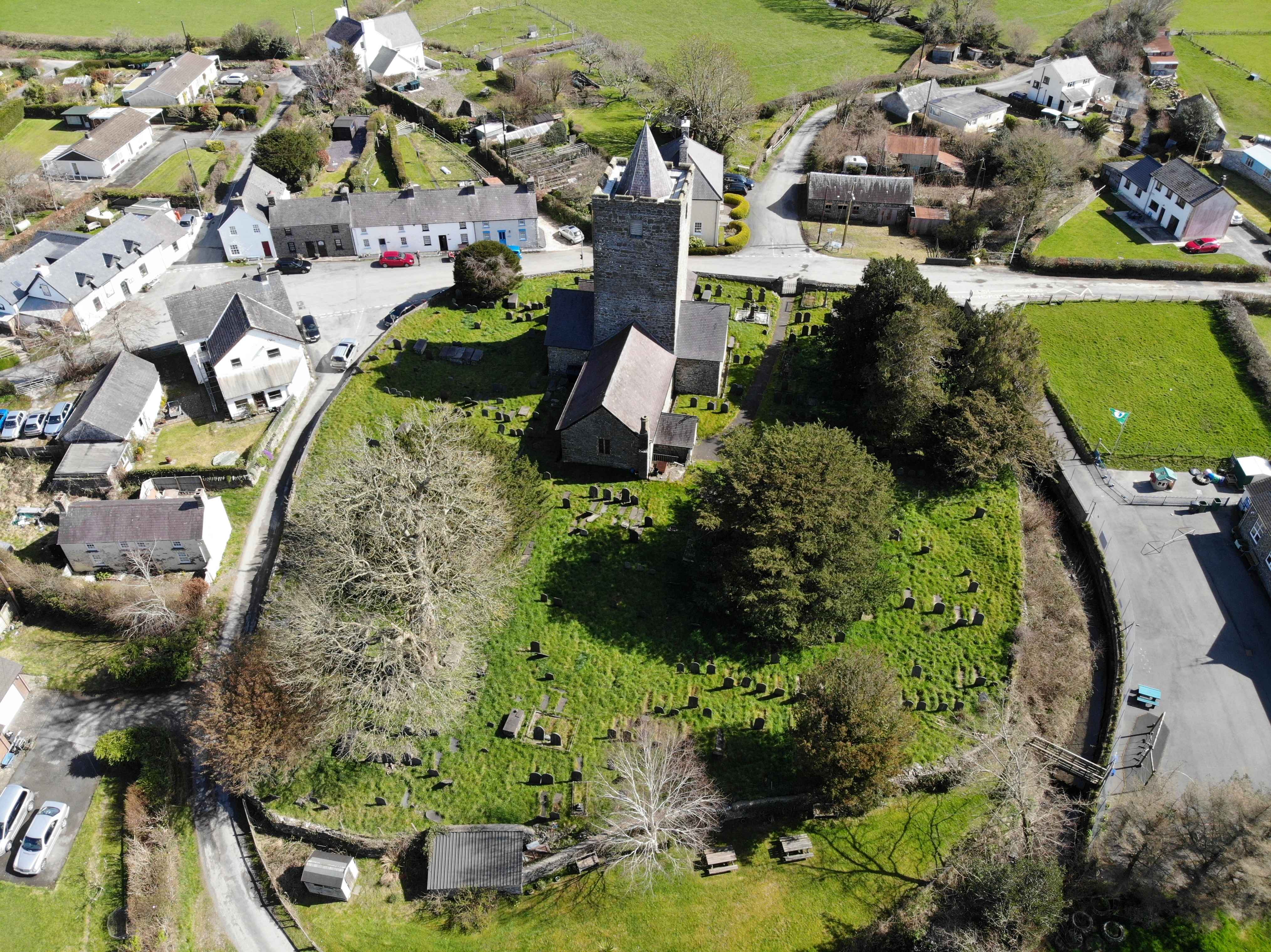 Aerial photo of village