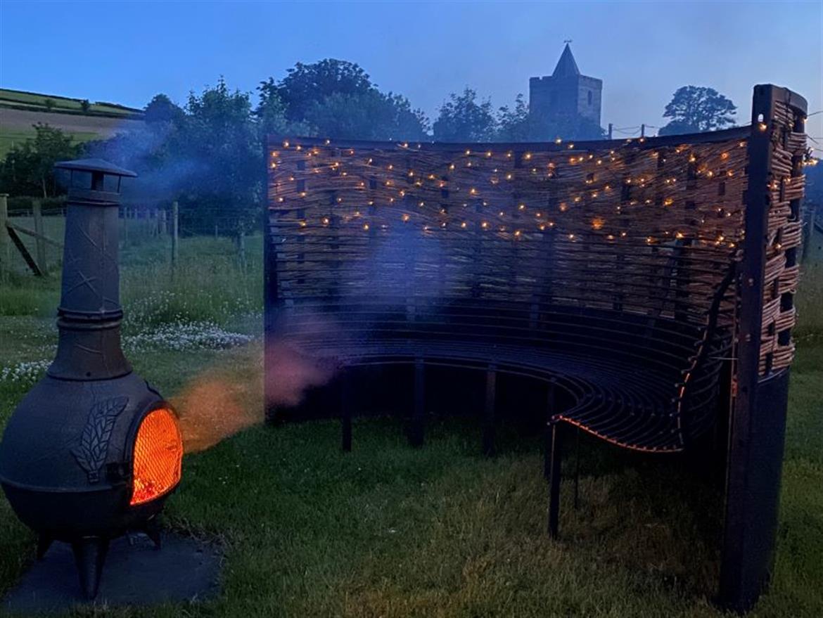 Wood fire, Chiminea,  Eco Glamping cabin, Dark Skies, night sky