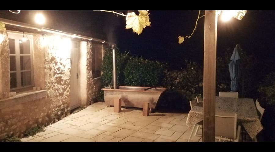 Scandi wood fired hot tub