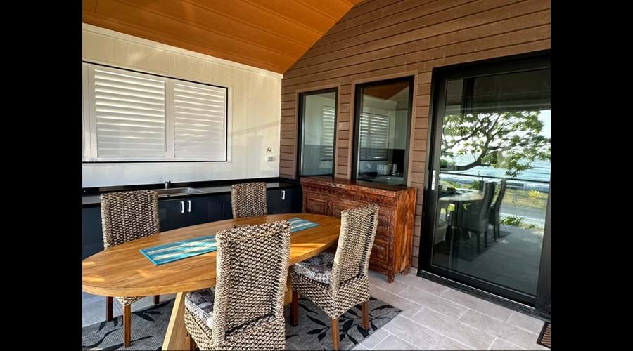 Dining area outdoor deck on the villa