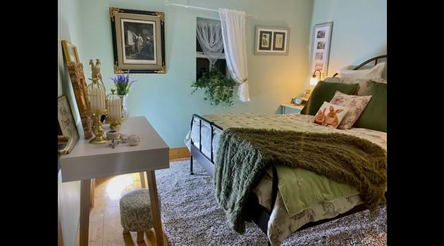 Lime cottage bedroom