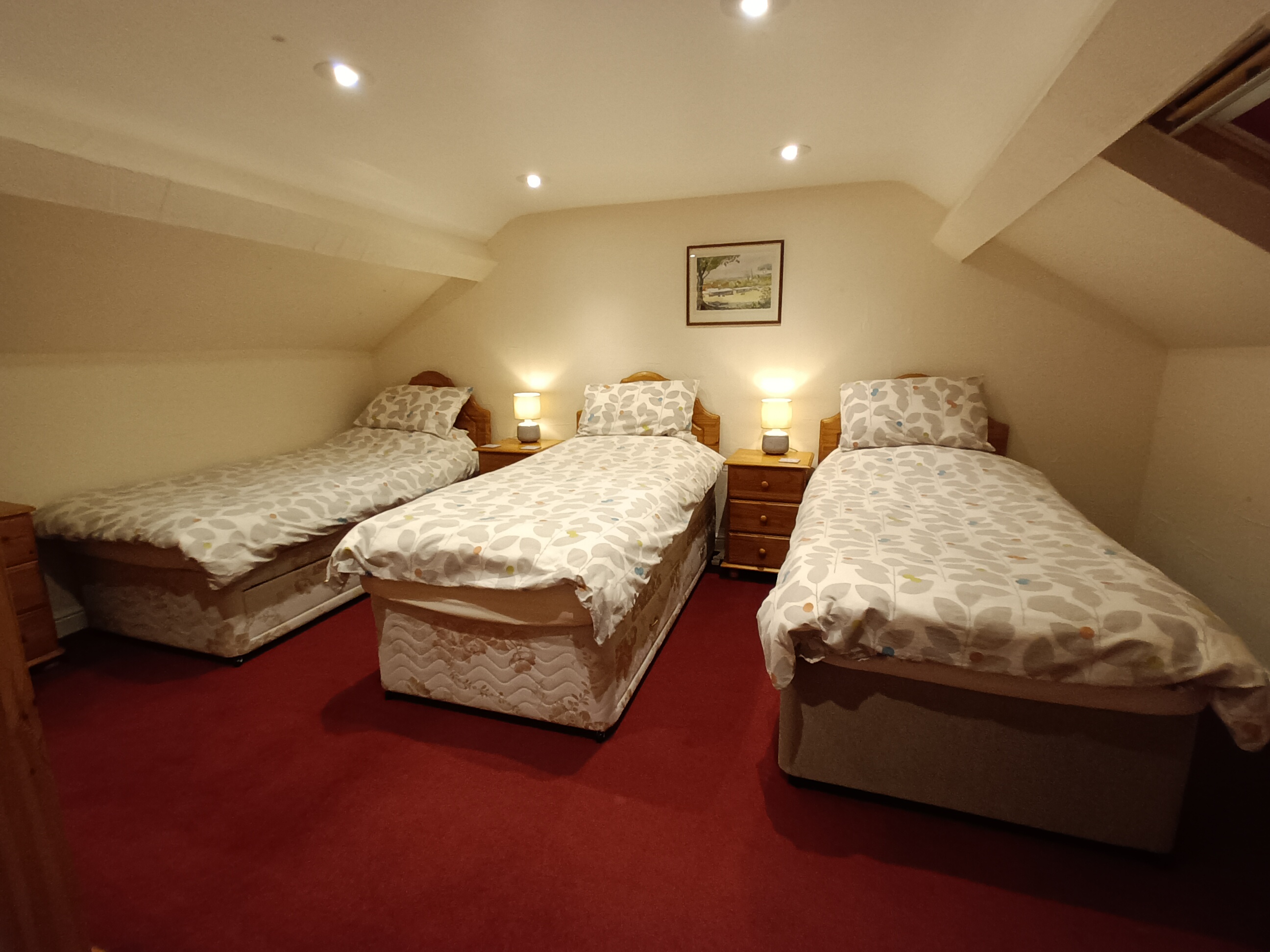 Shippon triple bedroom with three single beds