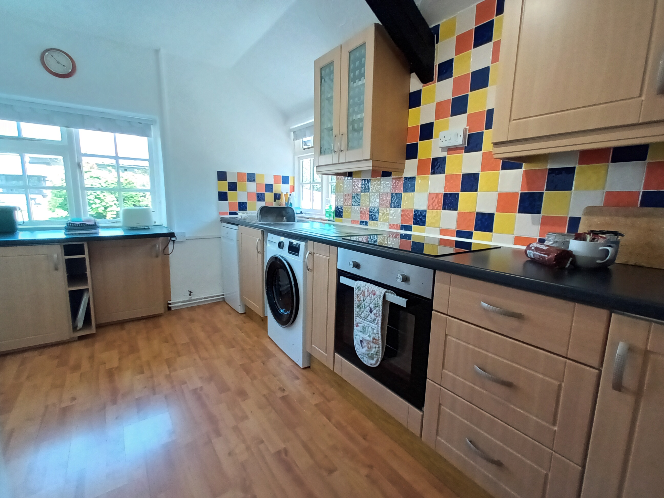 The dual aspect kitchen is a light and bright space