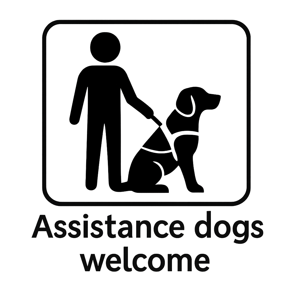 Assistance dogs welcome
