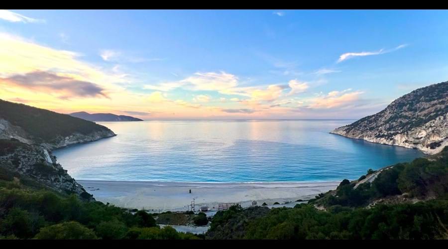 Sunset at Myrtos just a few minutes drive form Villa Levanta