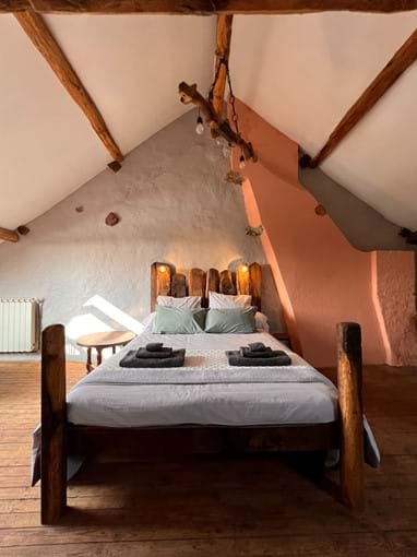 Large king-size bed in the Attic bedroom