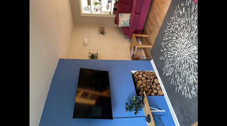 Front Room with log display