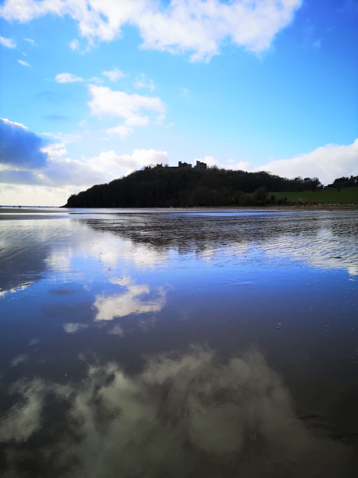 Llansteffan Castle from beach