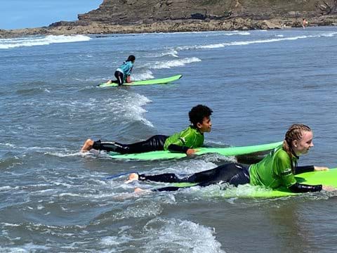 SURFING AT WIDEMOUTH BAY