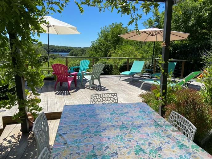 Wonderful Terrace with views towards River Vienne, large dining area