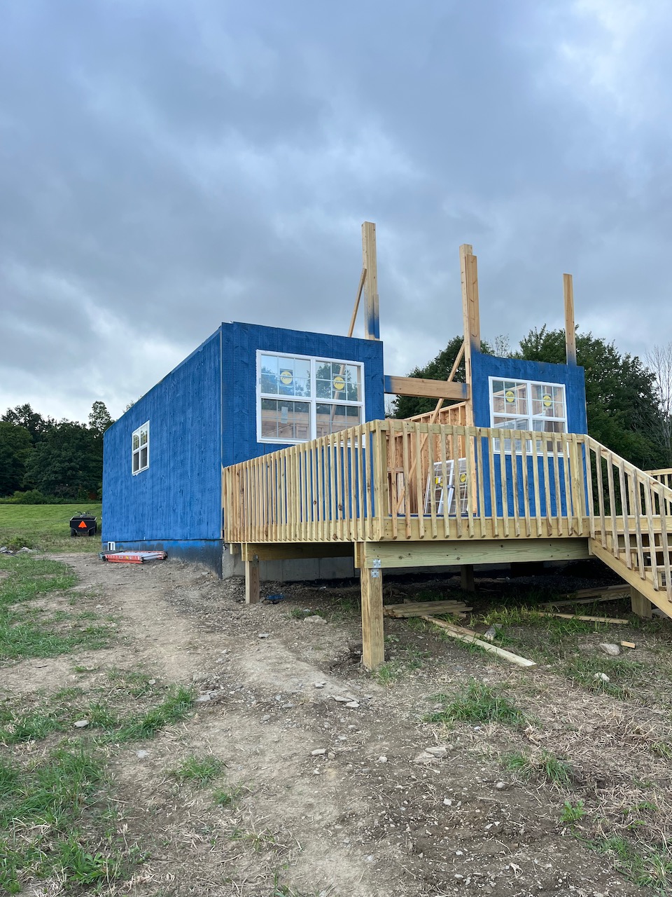First floor walls and windows are up