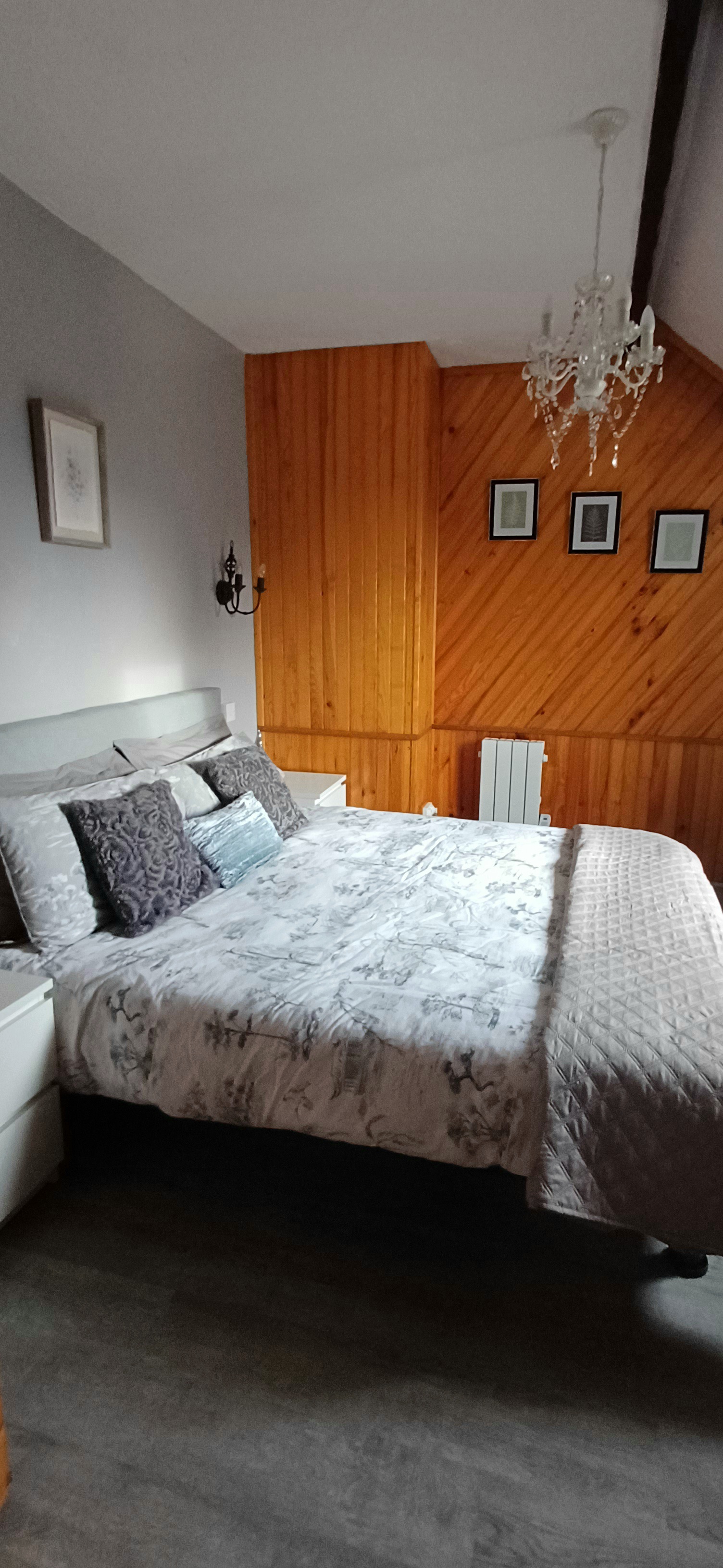 Master bedroom with king sized bed