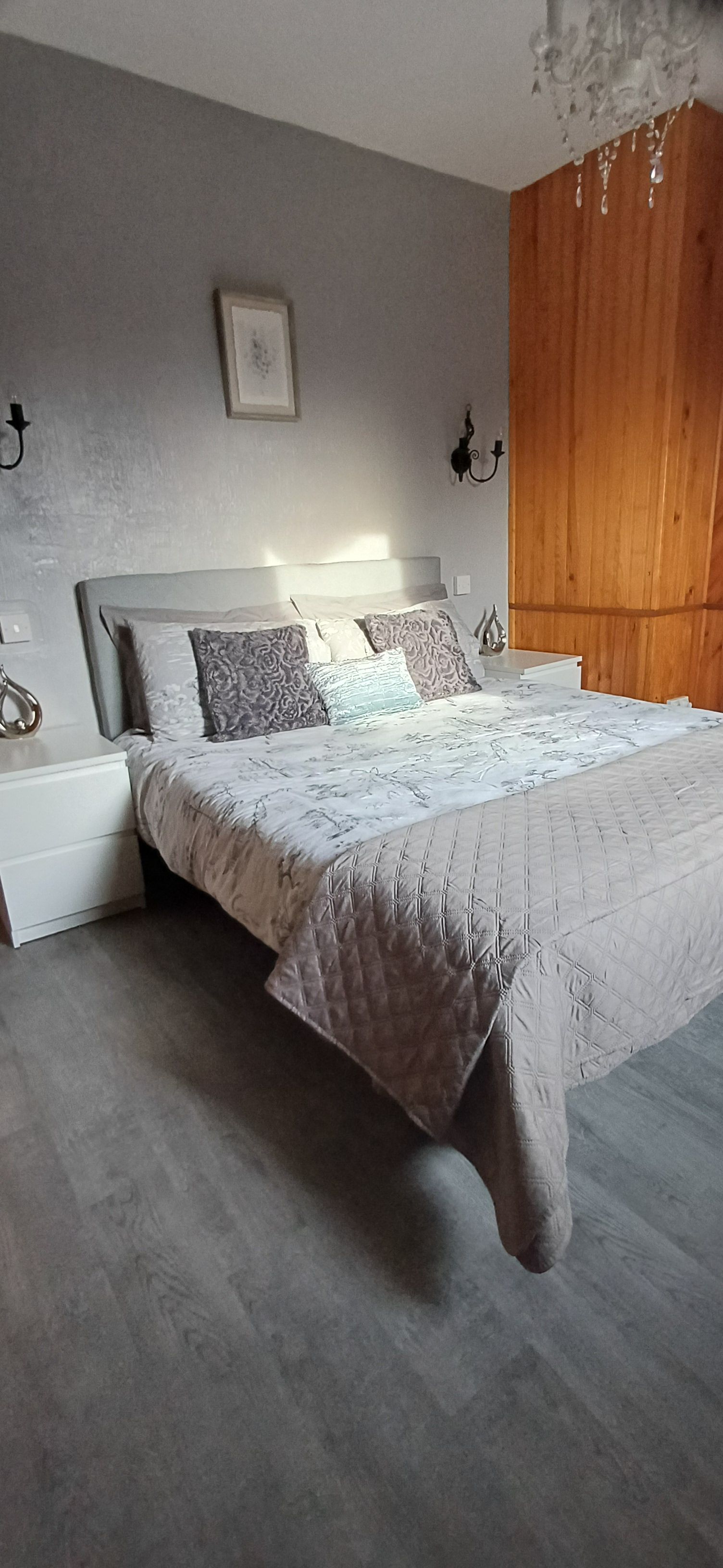 Master bedroom with king sized bed