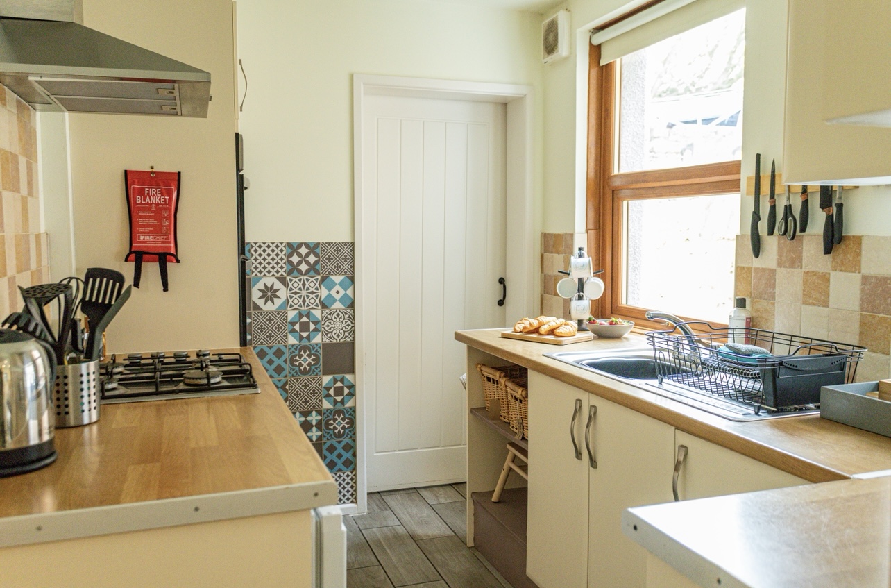 Bright and airy kitchen in Dorset coastal holiday home