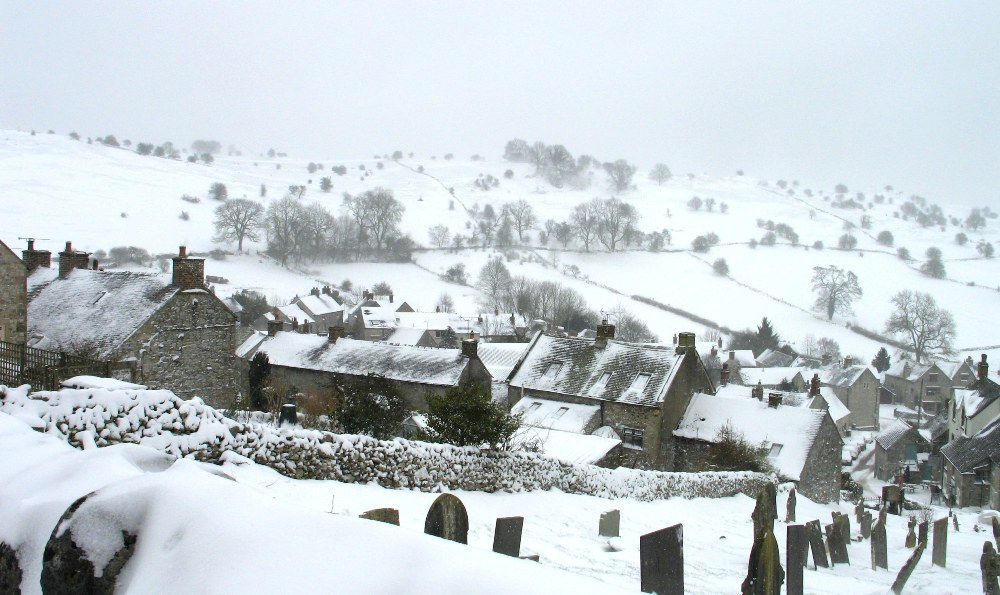 Winter Brassington, from the top of the Churchyard