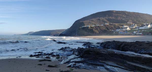 Tresaith Beach from Wales Coastal Path Autumn