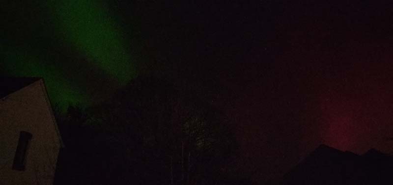 The sky lights up over Tresaith