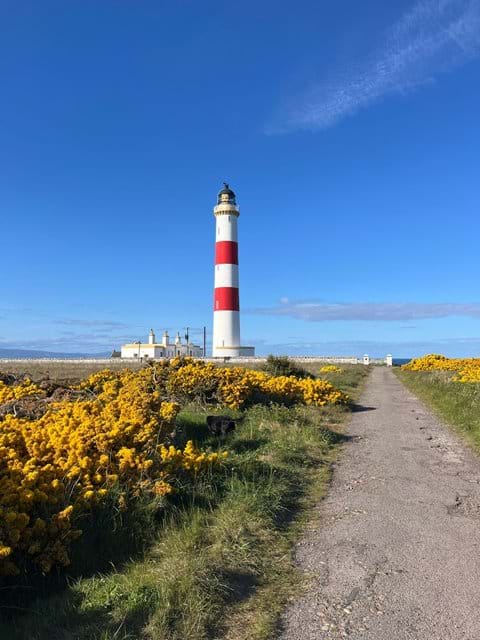 The iconic Tarbat Ness Lighthouse provides the backdrop to your stay at The Mandrel