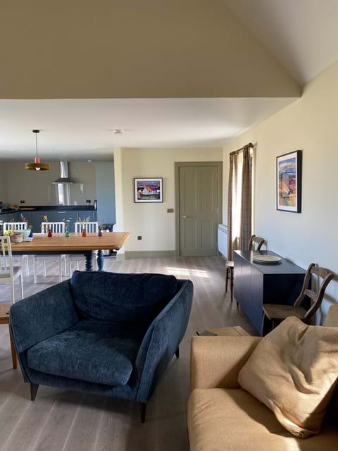 The 52m² open-plan living/dining/kitchen area