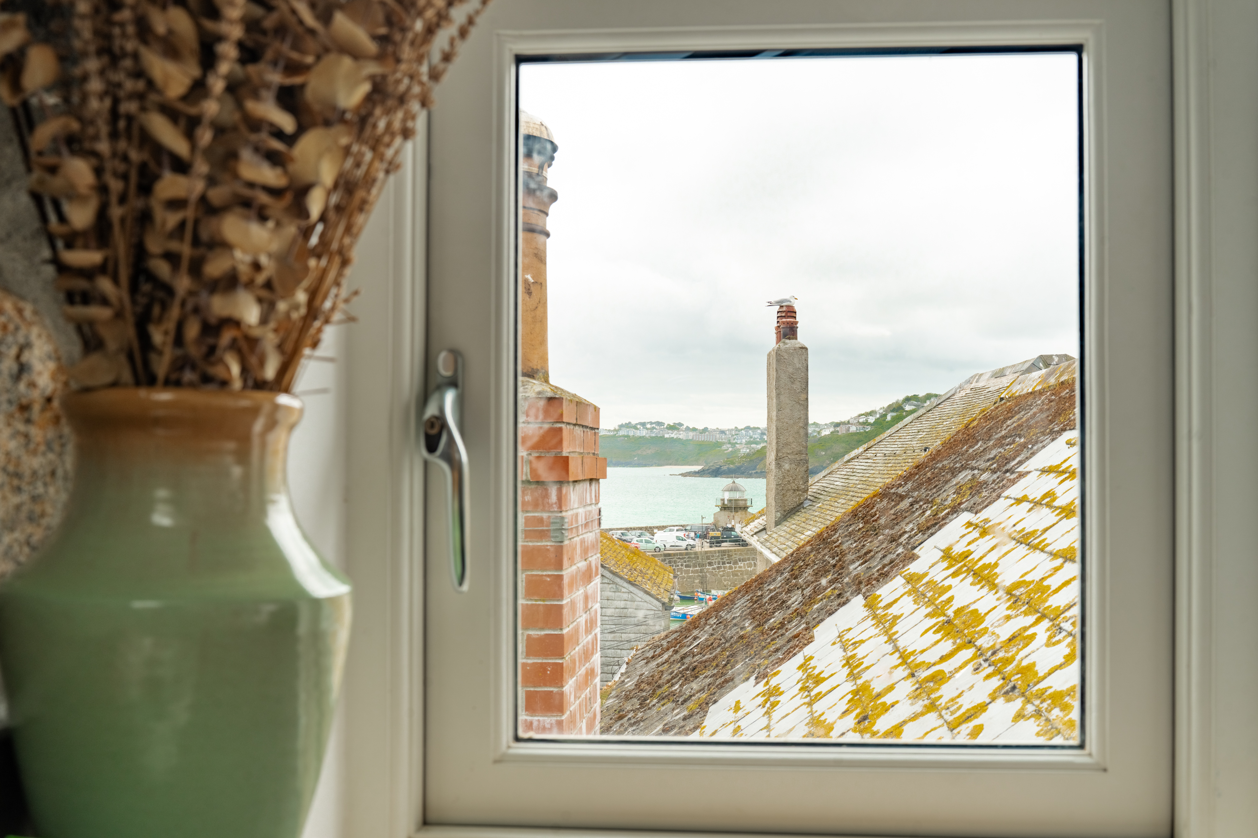 The view out to sea from the kitchen window