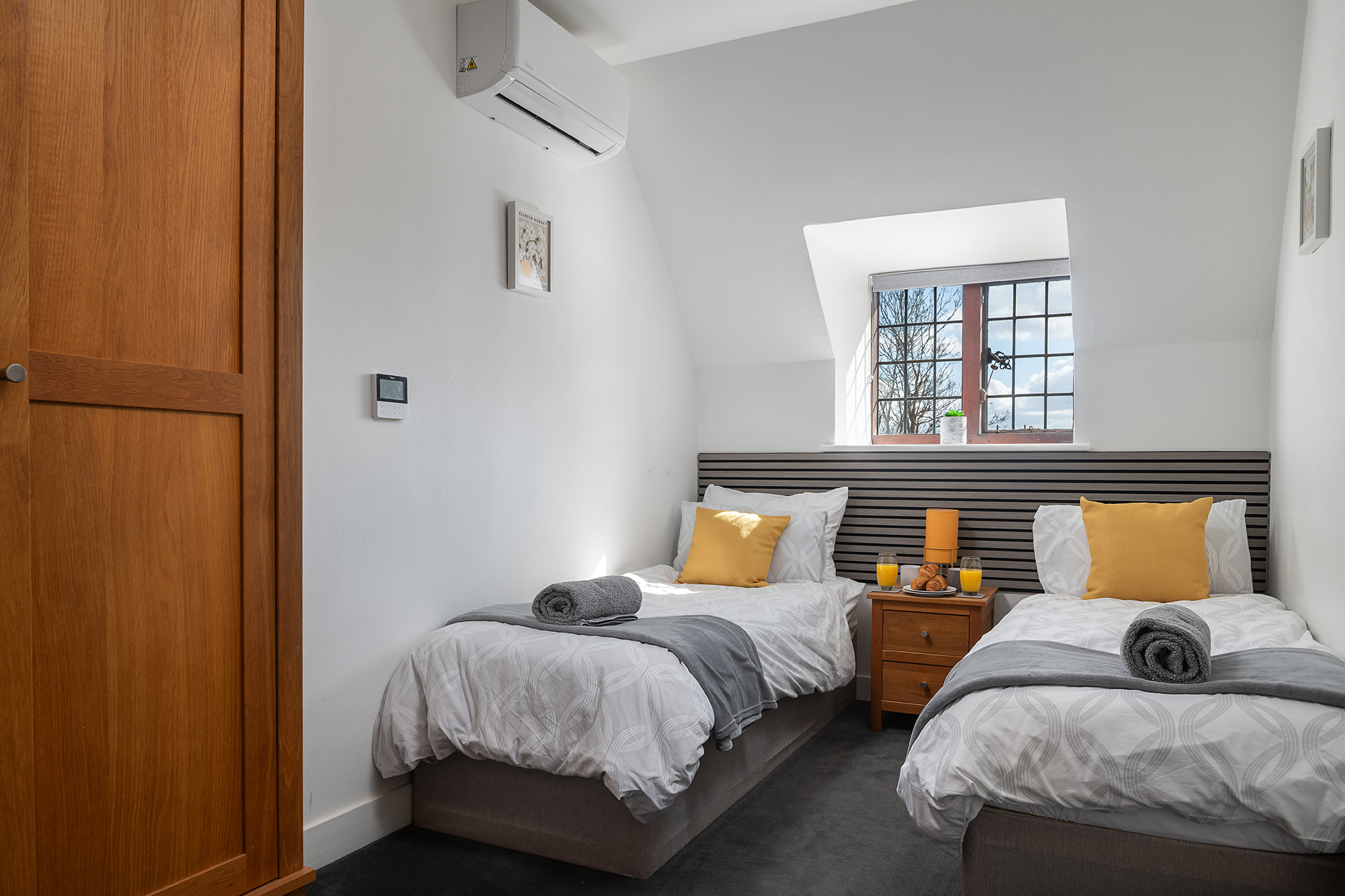 Beds can be joined together to create a large double bed.