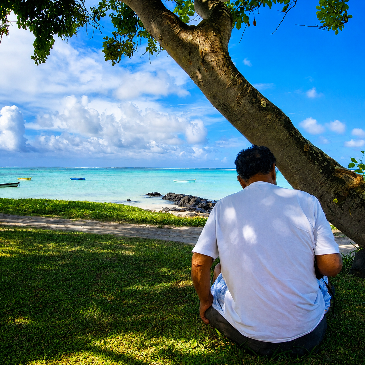 Relaxing on the beautiful beach