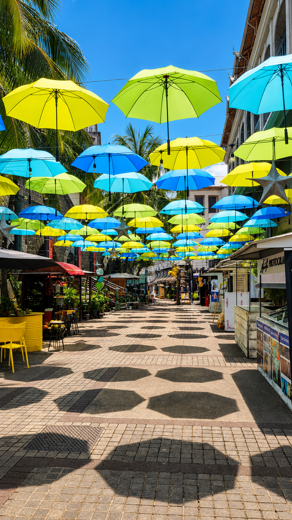 Visit the colourful umbrella square in the capital