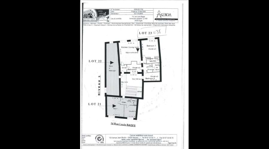 Plan of apartment layout