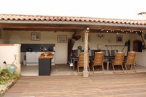 Outdoor Kitchen and Dining Area