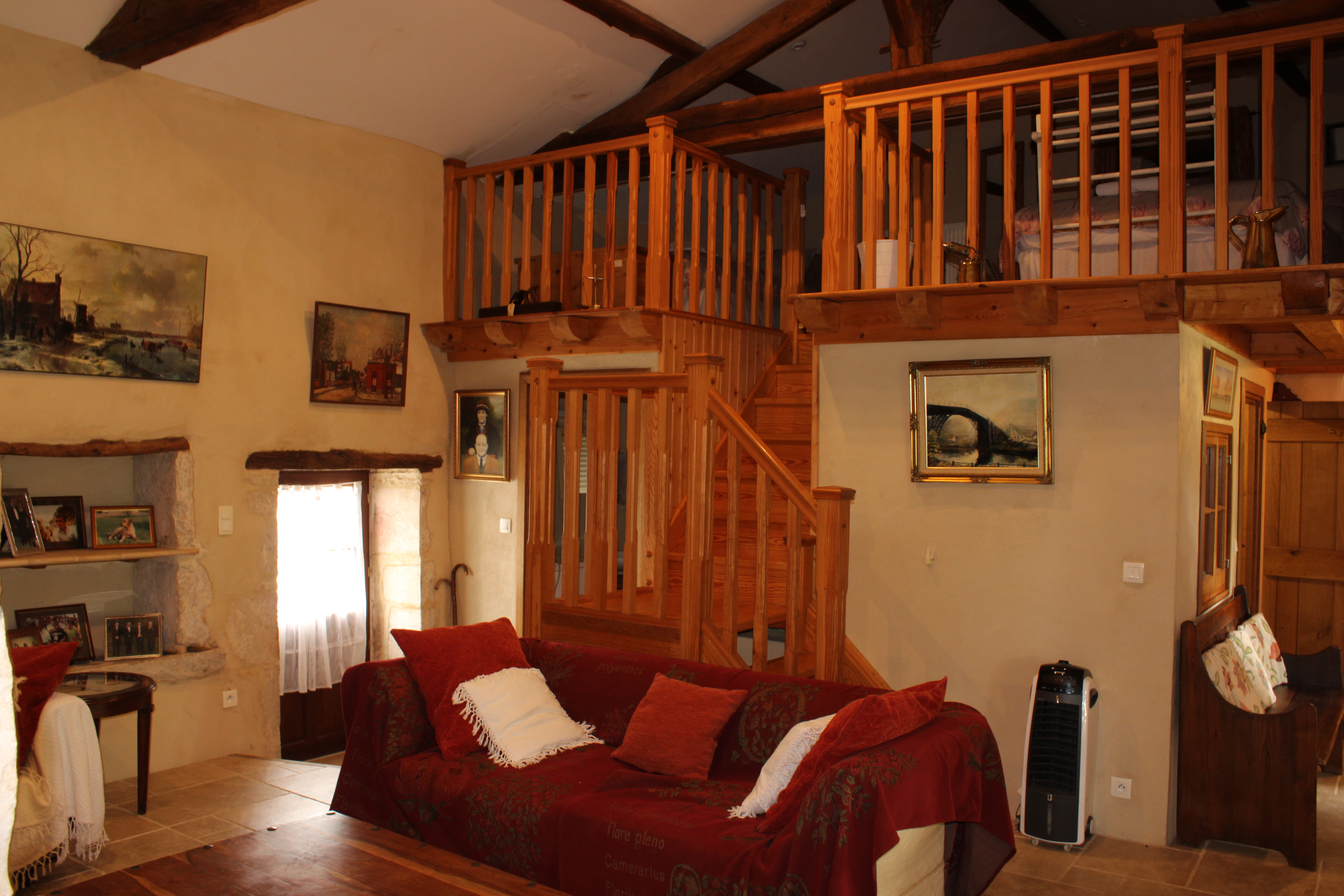 Living Area and Mezzanine in Gite