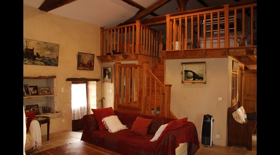 Living Area and Mezzanine in Gite