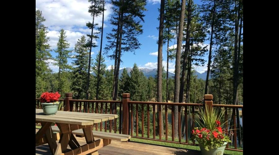 Fresh air with mountain and lake view from deck