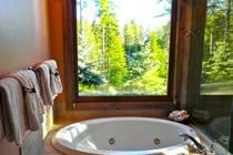 Spa tub in master bath with stunning views