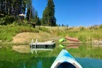 Dock and deck with kayak + canoe