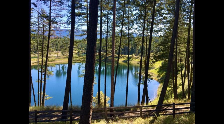 Lake view from a sit spot below the deck