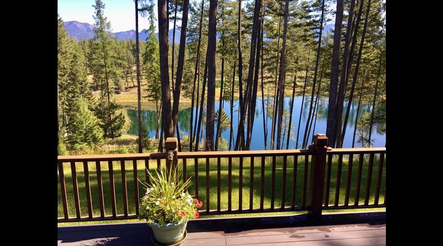Mountain and lake view from the deck