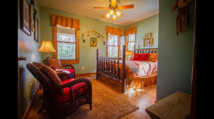 "Native Pride" bedroom with queen bed