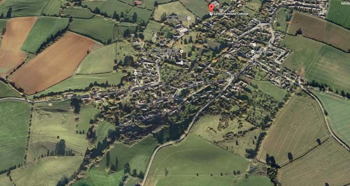 A screen shot from Google Earth to show the village of Ilmington