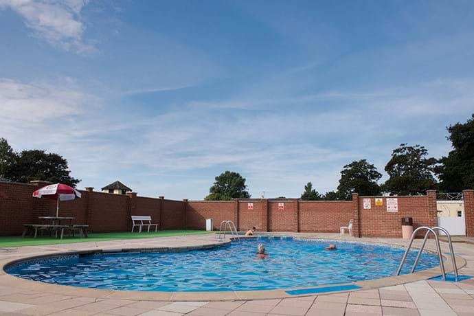The outdoor heated swimming pool is open from late May to early September.